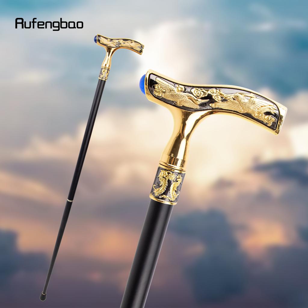 Crane Walking Cane Blue Gemstone Fashion Decorative Walking Stick Gentleman Elegant Cosplay Cane Knob Crosier 93cm