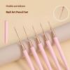 5Pcs Nail Art Liner Brush Set Uv Gel Nail Brushes Kits French Stripe Line Painting Drawing Flower Pen Professional Manicure Tool