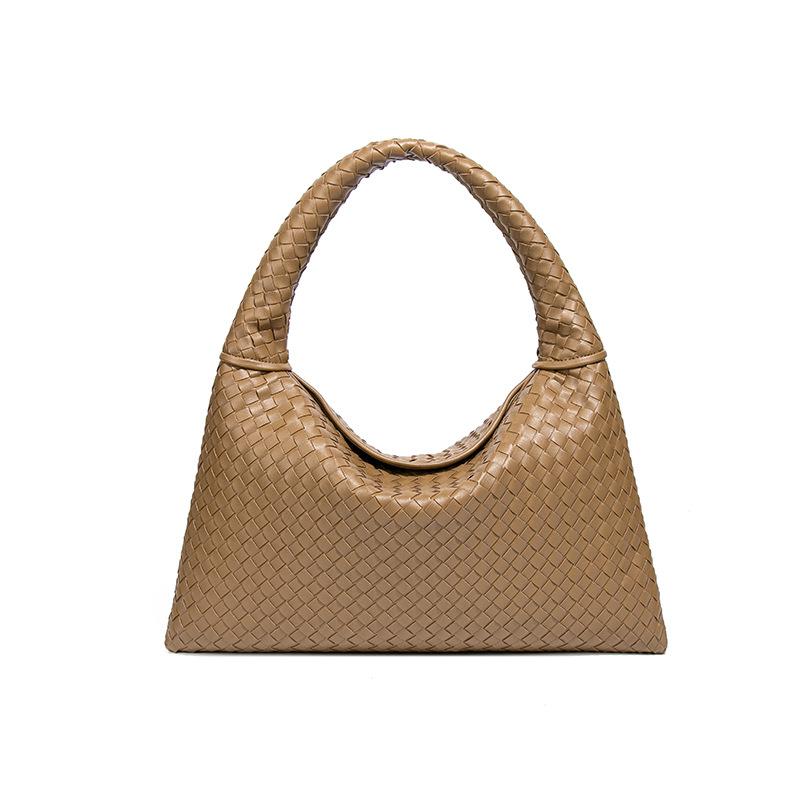 

Сплетенная вручную женская сумка с ощущением высокого класса, сумка через плечо, сумка подмышку, мягкая кожа, универсальная и повседневная сумка для ношения