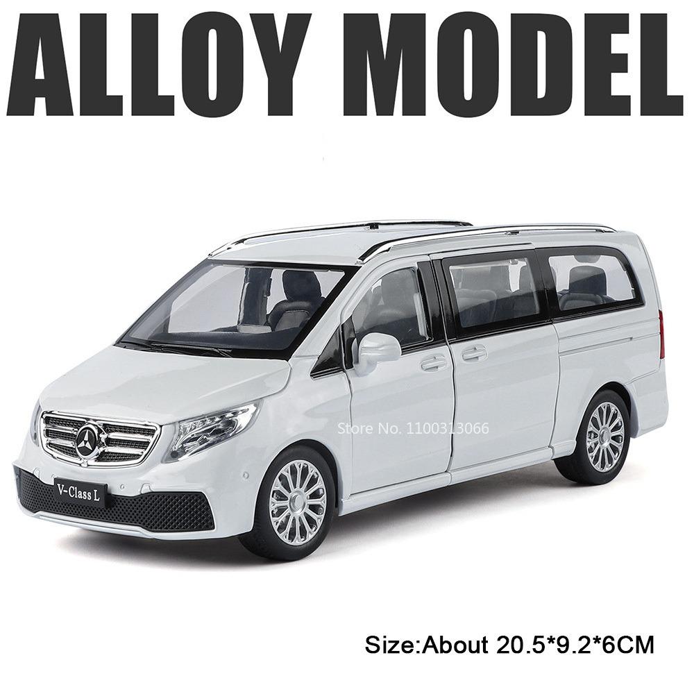 1:24 Alloy Diecast V260L Denza D9 Cars Toys Models Wheel Steering Miniature Vehicles Pull Back Light Music Car Collectible Item