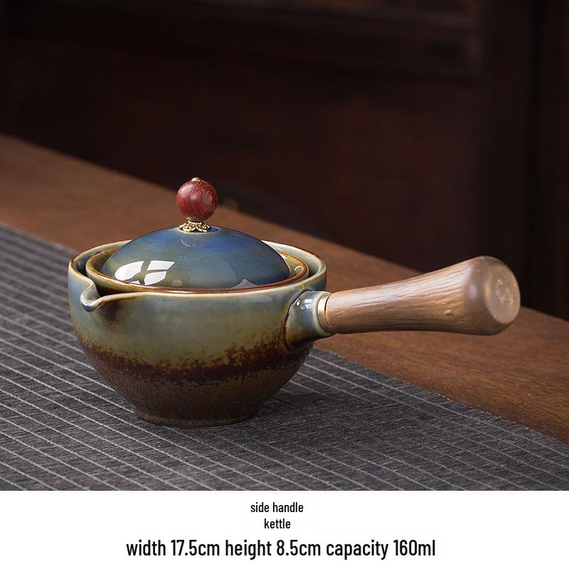 Portable Ceramic Travel Tea Set with Automatic Kung Fu Tea Maker - Business Gift