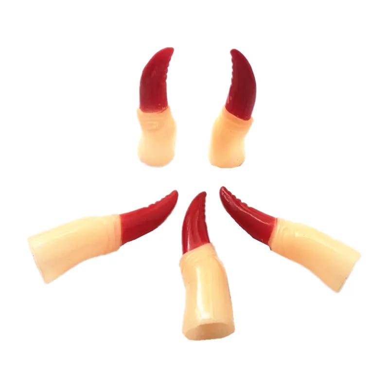 10Pcs Halloween Colorful Vampire Long Nail Finger Cover Holiday Dancing Party Halloween Cosplay Kids Plastic Fake Ghost Fingers