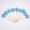 10pc/set Wholesale Snowflake Cupcake Toppers Baby Girl Frozen Birthday Party Decoration Kids Christmas Cake Supplies Accessories