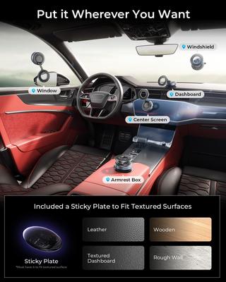 Magsafe Car Mount, Phone Holders for Your Car Ultra Magnetic, 360° Adjustable Suction Cup Truck Golf Cart Accessories