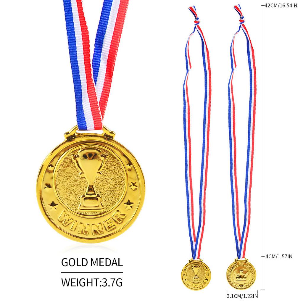 Children Plastic Gold Silver And Bronze Medal With Hanging Ropes For Sports Events And Party Gifts
