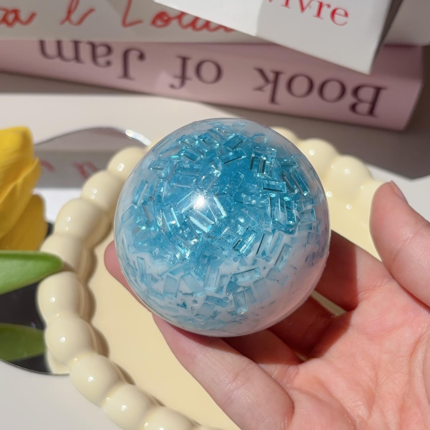 

Glacier Blue Crystal Stress Squeeze Ball Soft Hand Grip Fidget Toy Anti Anxiety Stress Relief Decompression Toy синий