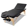 Massage Tables & Chairs Zenses 60Cm Wide Portable Wooden Massage Table 3 Fold Treatment Beauty Therapy Black