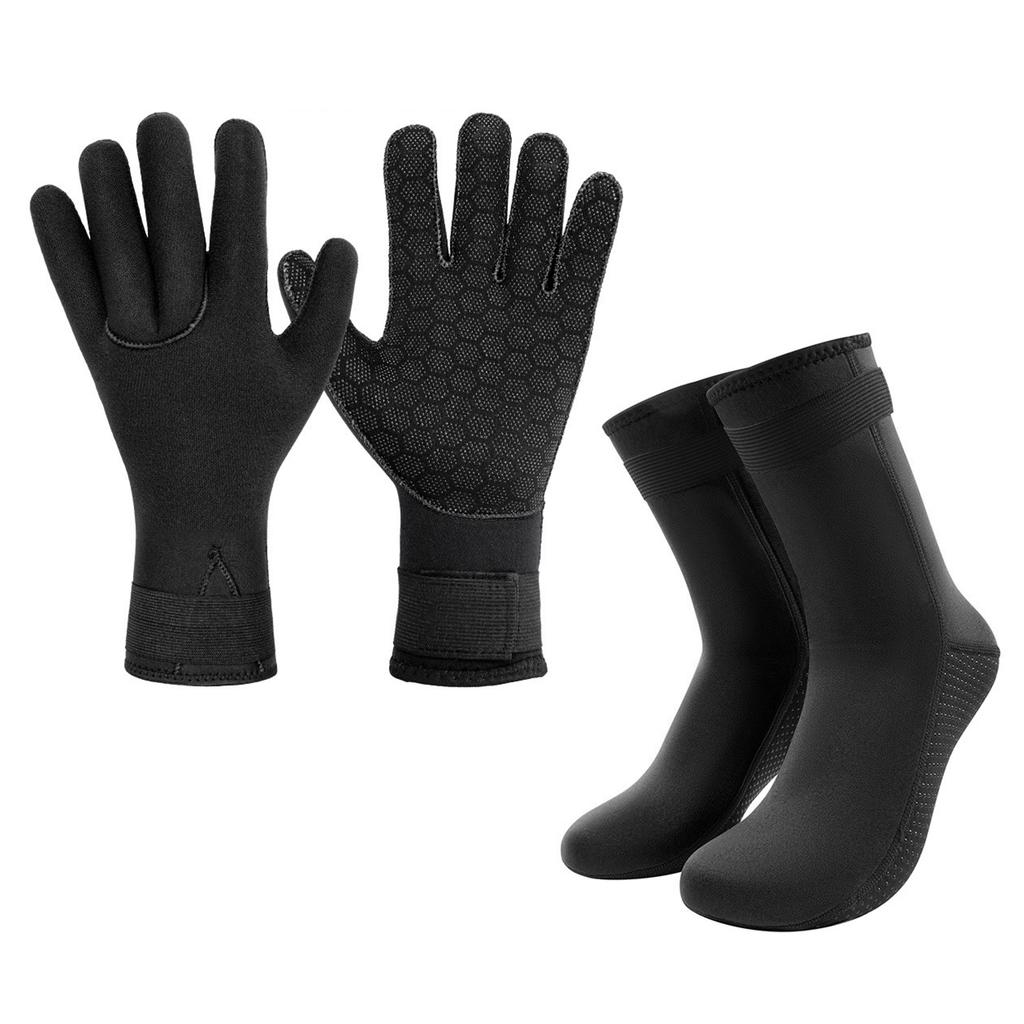 3mm Neopren Tauchhandschuhe Socken Verstellbare Handgelenk Knöchelriemen für Surfen Schnorcheln Kajakfahren Schwimmen Wassersport