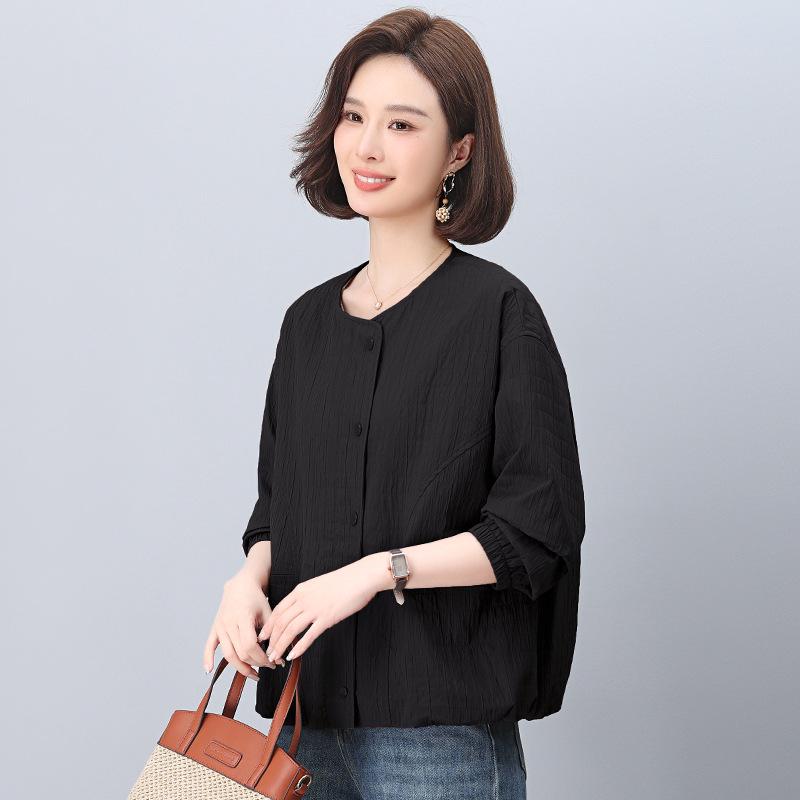 Casual Loose-Fit Jacket for Middle-Aged Women - 2025 Spring/Autumn Fashion Style