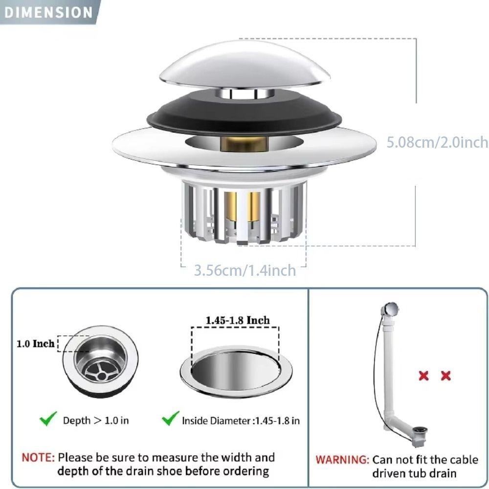Lift And Turn Tub Stopper Drain Cover Drain Hair Catcher Drain Protector Pop Up Stopper  Drain Hole