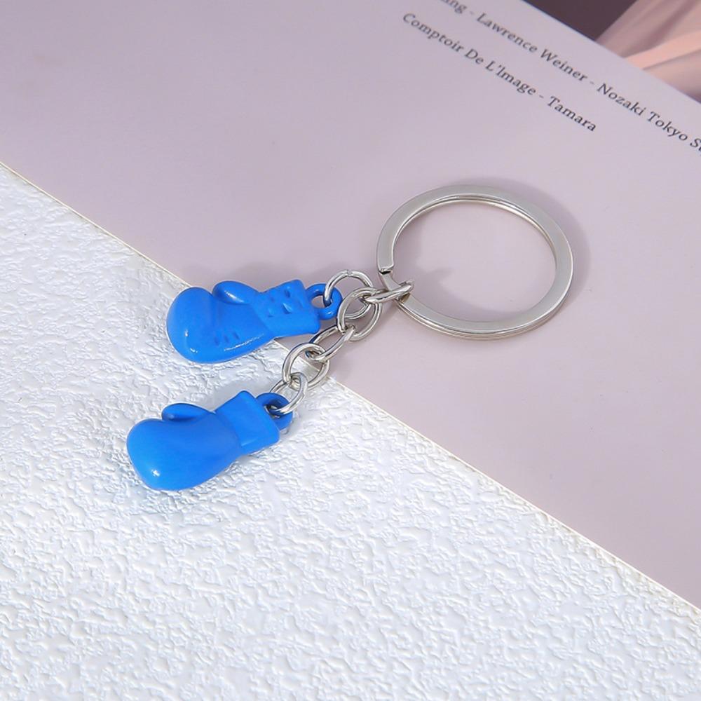 Simulation Boxing Pendant Mini MMA Gloves Keyring Boxing Gloves Keychain  Birthday Gift синий
