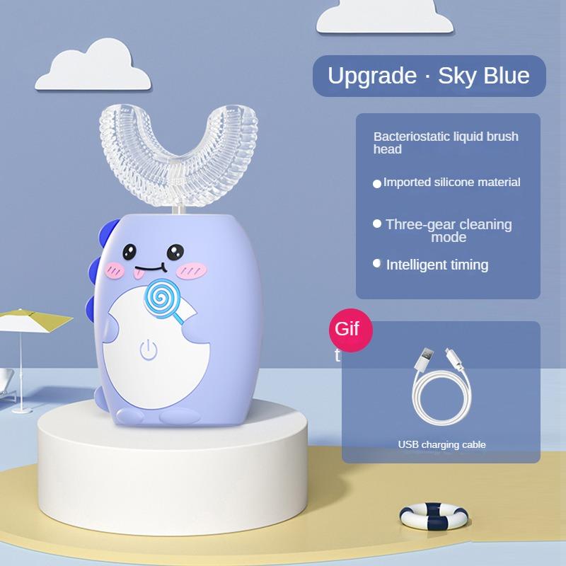 

U-образная ультразвуковая детская электрическая зубная щетка, перезаряжаемая, автоматическая, интеллектуальная, с мягкой щетиной, для чистки зубов