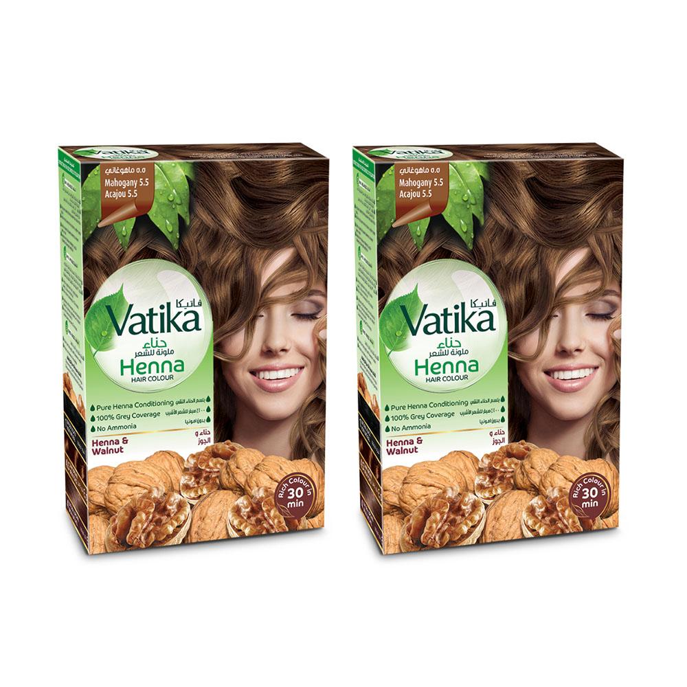 

Henna Hair Color - Mahogany Pack of 2 - Vatika Naturals - Acajou 5.5 Color Pack of 2