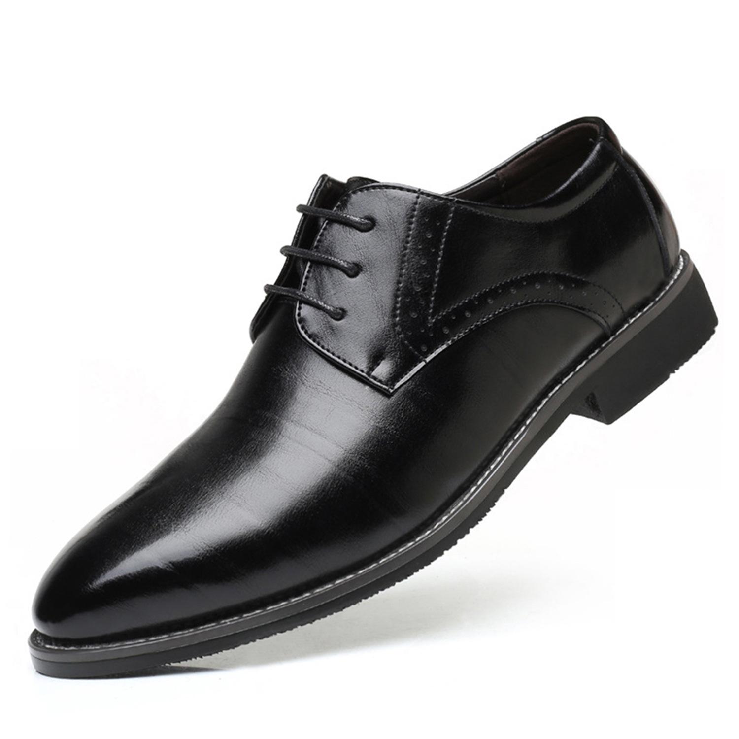 

Белые тисненые туфли с креативным формальным узором, деловая мужская обувь больших размеров, повседневная мужская обувь со шнуровкой 48 чёрный