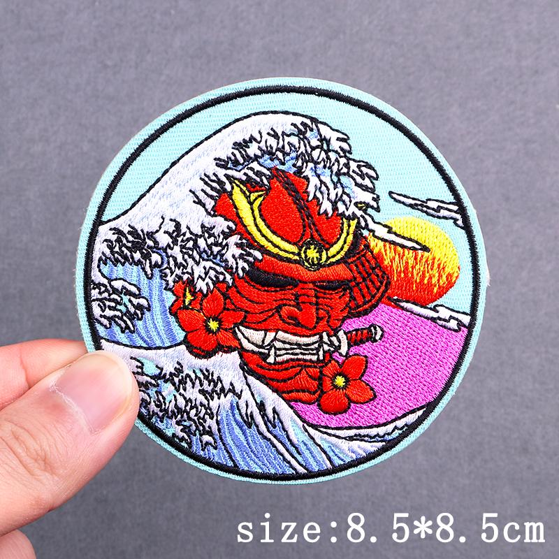 Hip Hop Punk Embroidery Patch Iron On Patches For Clothing Skull Animal Embroidered Patches For Clothes Stripe Badges Stickers