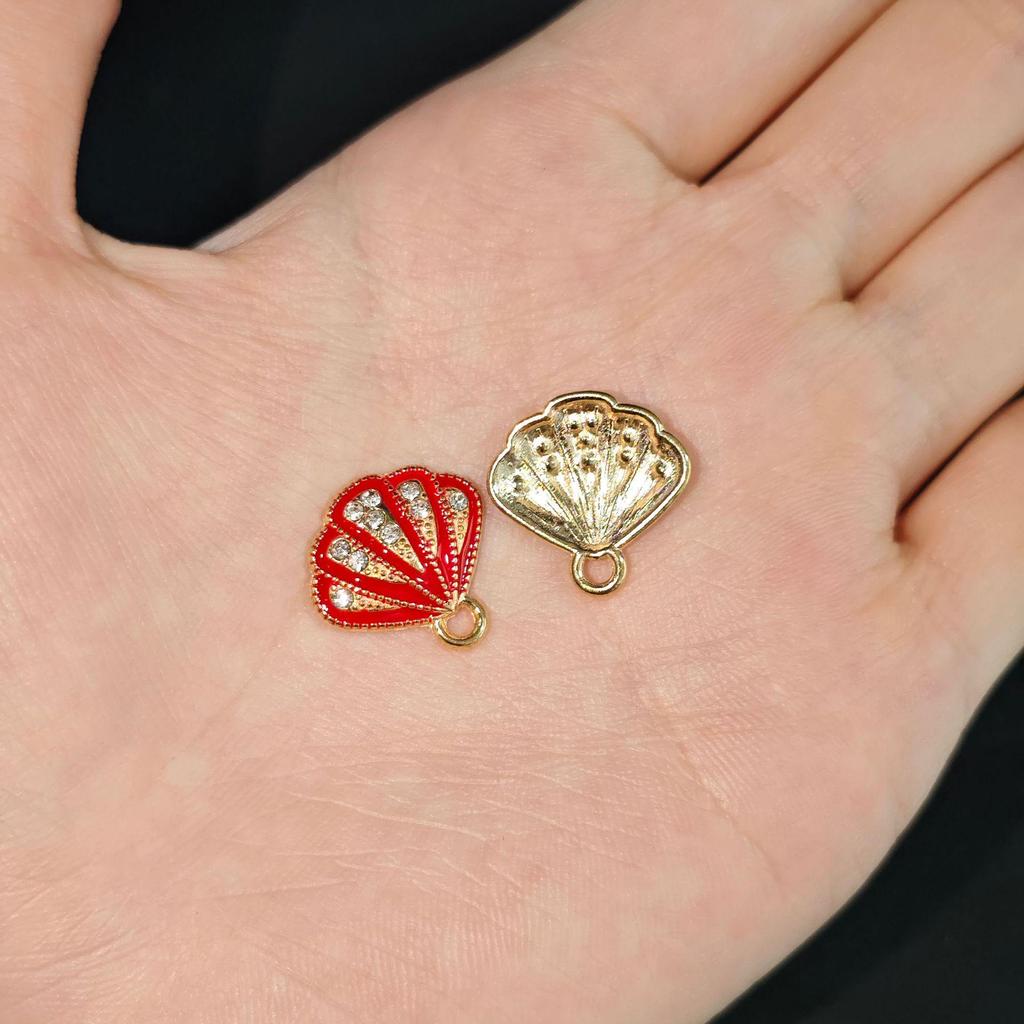 Alloy Seashell Drill Necklace & Earrings Charms – Small Ocean Pendant DIY for Jewelry & Phone Chains