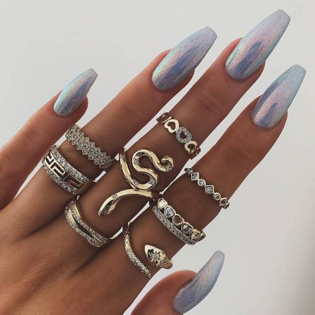 Snake Rings for Women Fashion Jewelry Ring Sets Vintage Bague Femme Rings for Girls Adjustable Finger Ring Anillo