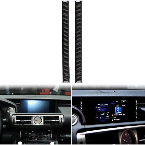 Schutzaufkleber Seitenverkleidung Mittelkonsole 2 Stück Premium-Aufkleber Echte Kohlefaser-Zubehör Kompatibel mit Lexus IS250 2014 2015/IS200t