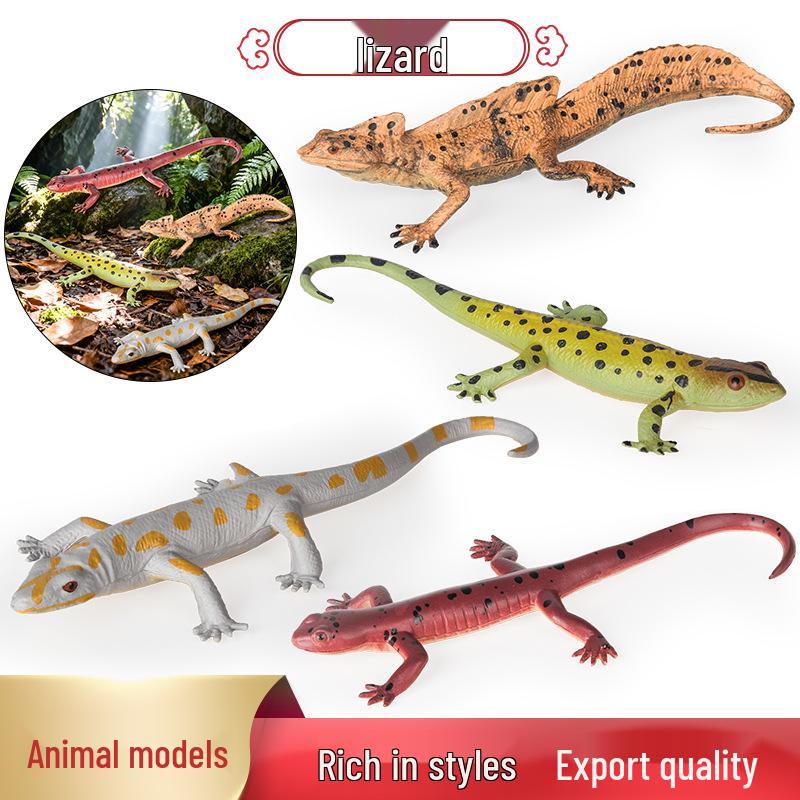 Solid Chameleon & Animal Model Toy for Kids: Lizard, Anteater, Hedgehog, Squirrel Ornament