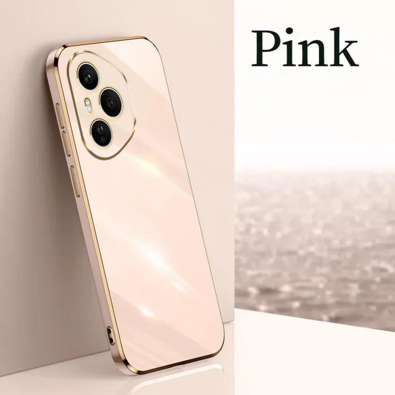 

6D Плетение Мягкий ТПУ Чехол для телефона Для Honor 400 Pro Honor 400 Lite Power GT Гальваническое покрытие Мягкий Силиконовый Полностью Ударопрочный Задняя крышка For Honor 400 Pro розовый