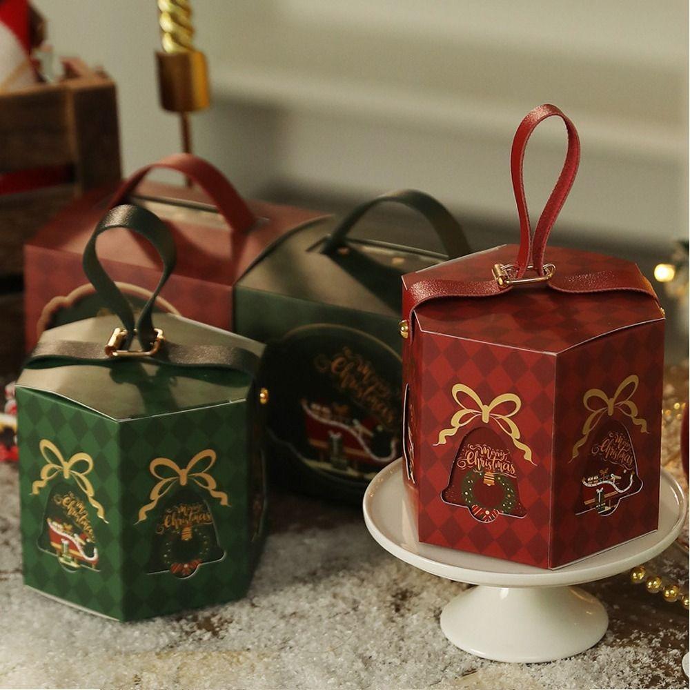 

5 шт. 2024 Рождественская Подарочная Коробка Рождественский Подарок Ручка Коробка Конфет Портативная Сумка Apple Декор Для Вечеринки