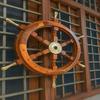 Wooden Ship Wheel Nautical Decor  Maritime Wall Art  Pirate Boat Steering Wheel