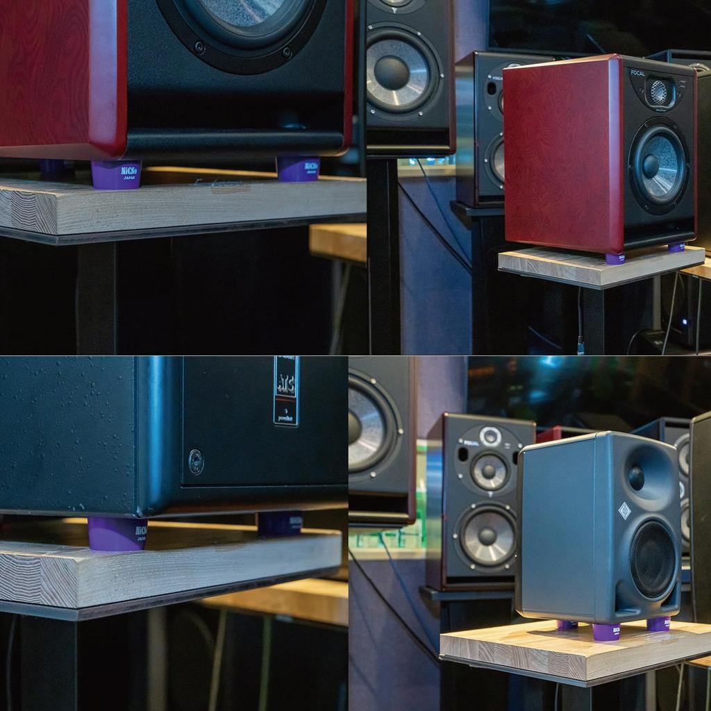 NiCSo Vibration Isolation Polyurethane Gel Support Insulators for Set of BUREEN 3-Point Speakers, 6,