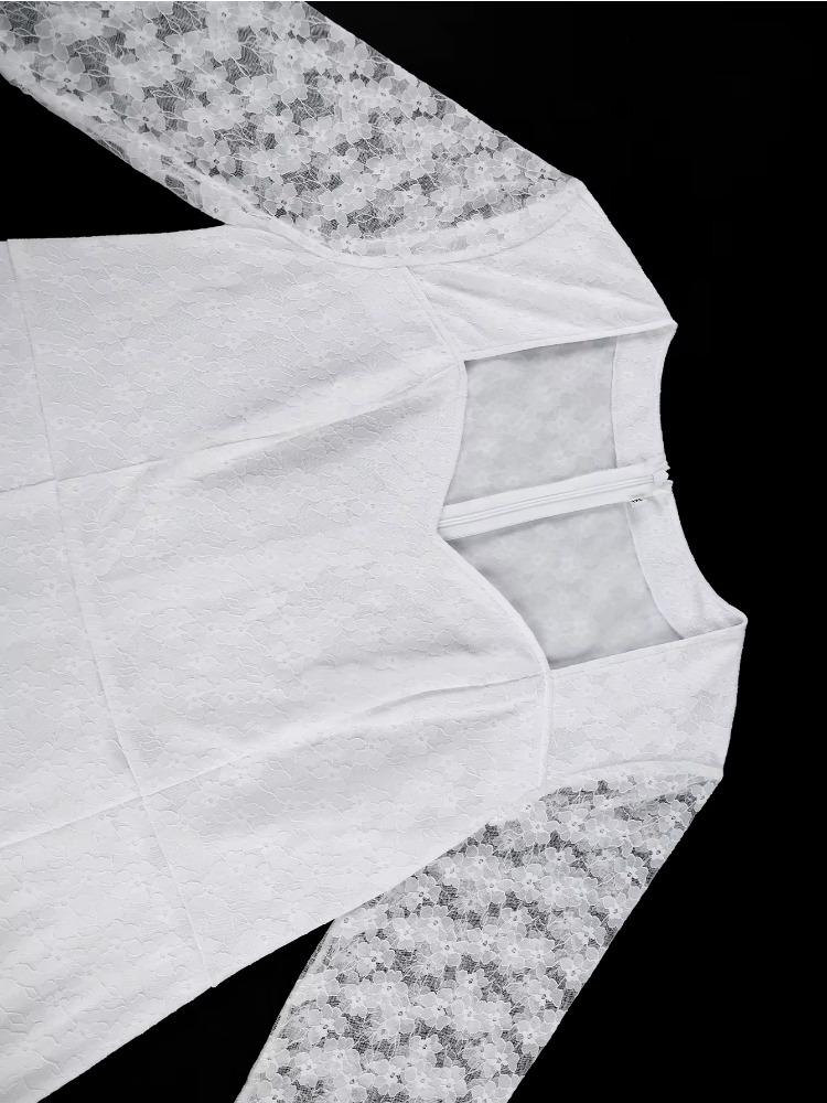 Autumn Winter Lace Long Sleeve Midi Dress Women Sweetheart Neck Bodycon Elegant Perfect for Cocktail Dinner Formal Party Gown