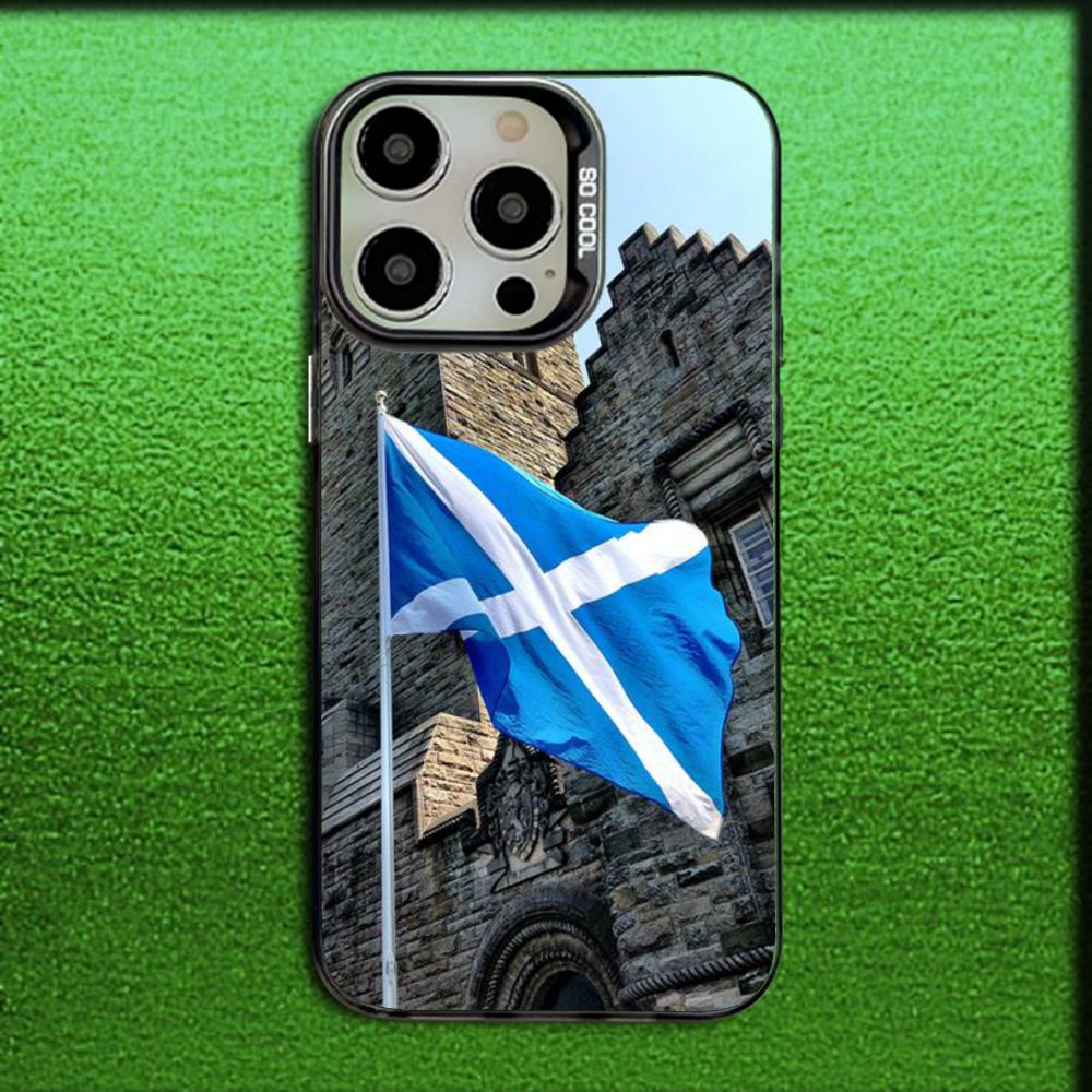 

Scotland Scottish Passport Flag Phone Case For iPhone 16,15,14,13,12,11,Mini,Pro,MAX Gray Matte Silicone Black Cover iPhone12mini