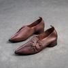Johnature Scarpe col tacco a spillo con punta a punta, stile retrò, in vera pelle, versatili, da donna, slip-on
