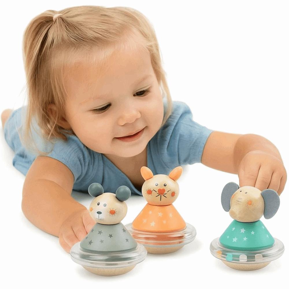 Crafts Wooden Tumbler Doll Toy Doll Elephant Tumbler Toy  Children Girls Boys