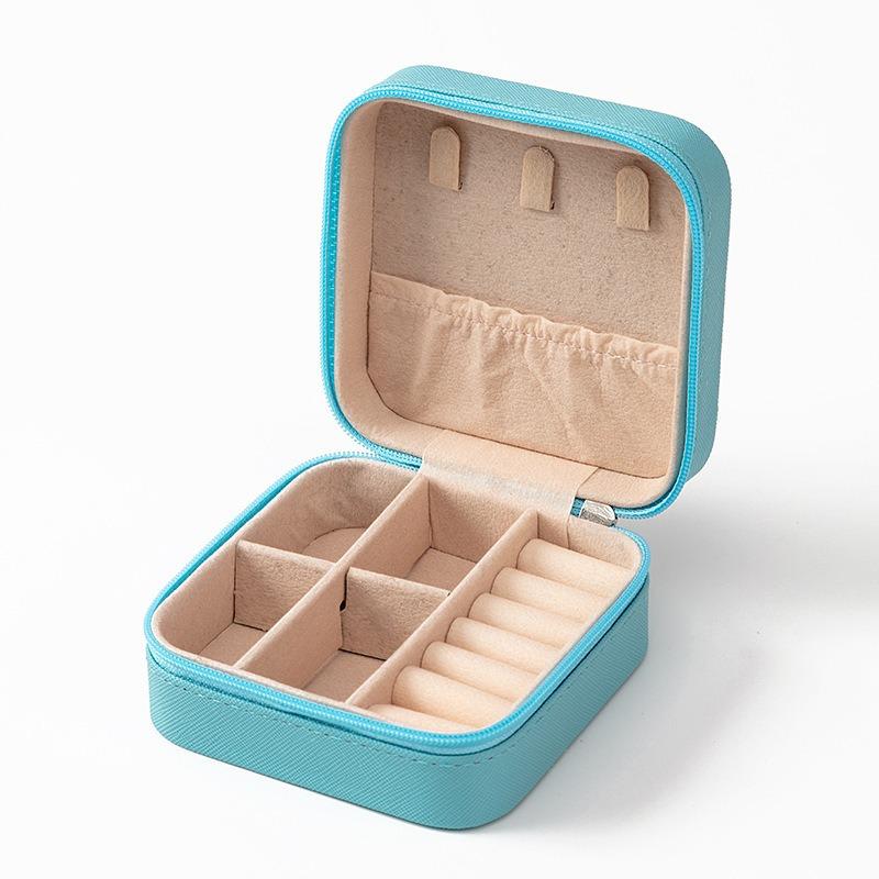 Jewelry storage box High-grade anti-oxidation stud earrings, necklace, jewelry ring grid desktop large-capacity display box