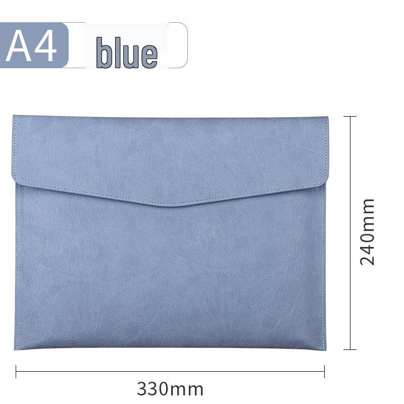 A4 Leather Korean Style Large Capacity Magnetic Snap File Folder