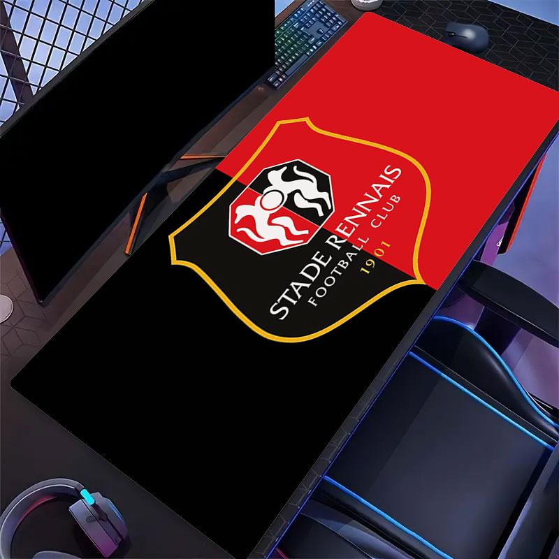 Stade Rennais FC Mouse Pad, Large Gaming Desk Mat, Non-slip XXL Mousepad for Laptop & Tablet, Mini PC Playmat with Stitched Edges