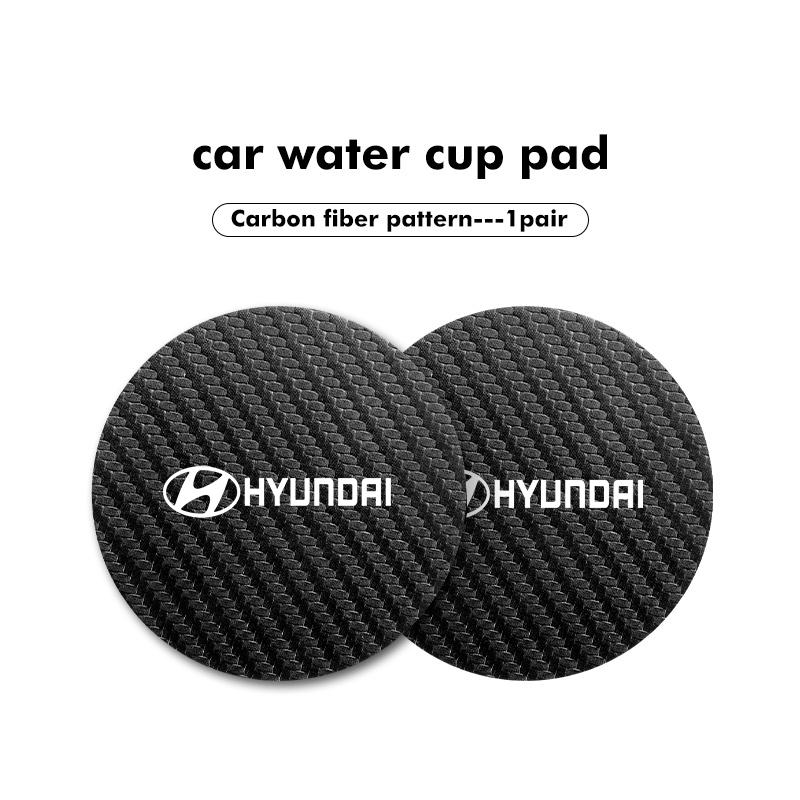 2Pcs Car Coasters Water Cup Holder Pads Anti Slip Accessories For Hyundai NLINE I30 I20 Venue Tucson Kona IX35 I40 IX20 Tiburon HH52
