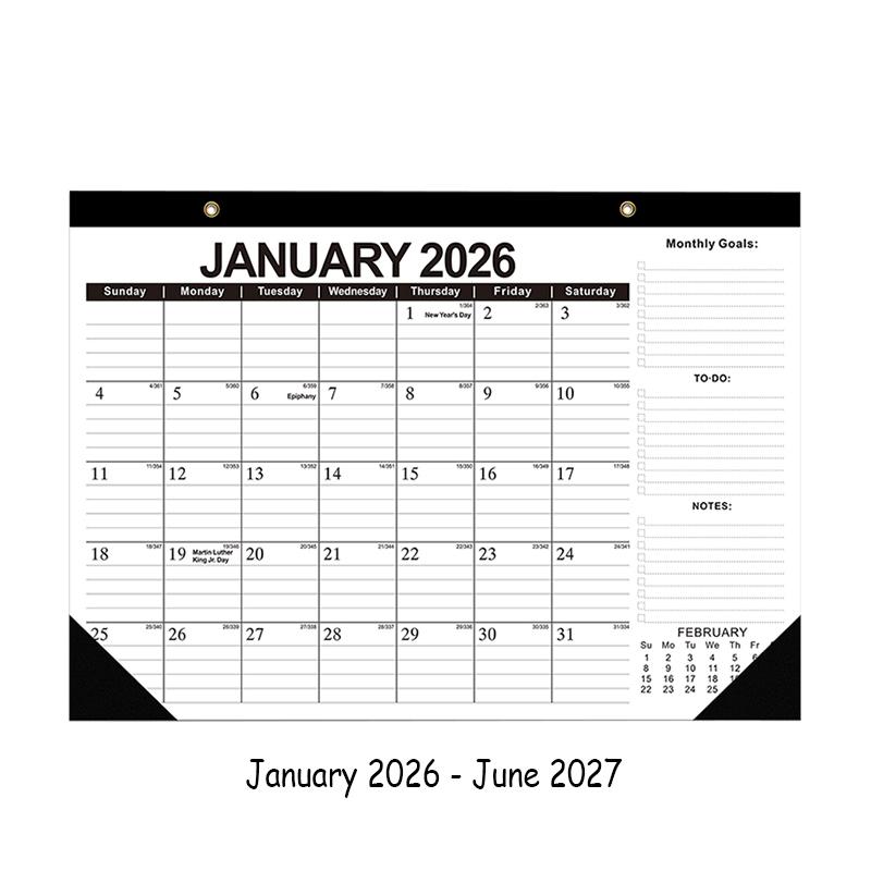 

New 2026 Wall Calendar 18-month 2026-2027 Daily Weekly Monthly Time Agenda Planner Organizer Home Office Decor Hangable Calendar 43x30.5x1CM