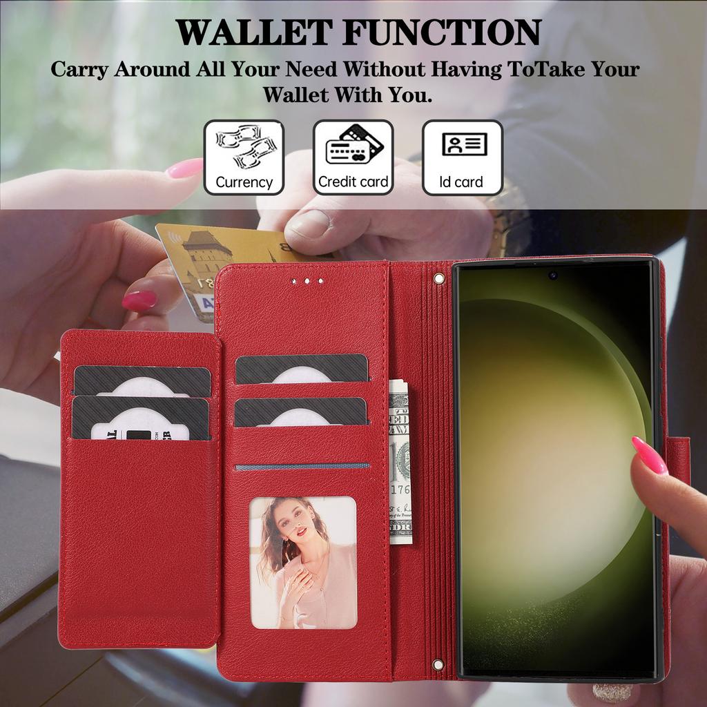 Crossbody Mirror Cards Solt Wallet Leather Case For Samsung Galaxy S24 Ultra S23 FE S22 Plus S21 A14 A24 A34 A54 A15 A25 Cover