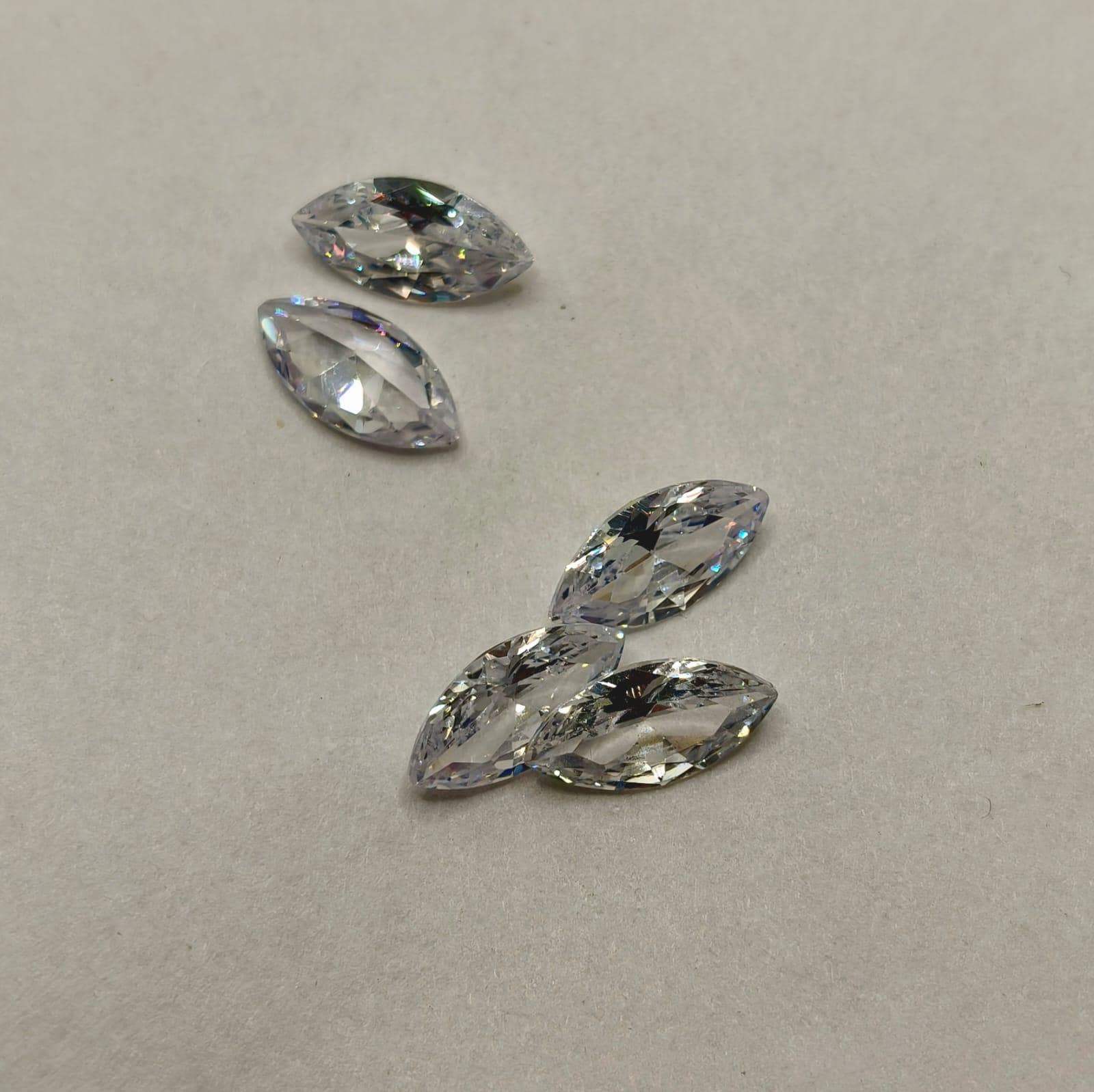 Marquise Shape CZ Gemstone, 5x10mm Clear Diamond Alternative, Faceted Loose Stone 100