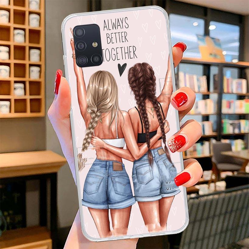 Girls Best Friends Forever BFF Cover Phone Case For Samsung Galaxy A12 A22 A32 A52 A72 A02S Phone Case Note 20 Ultra 10 S10 Plus
