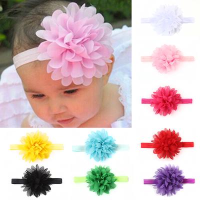 Big Chiffon Flower Newborn Baby Girl Headbands Cute Kids Elastic Hair Band Hair Accessories