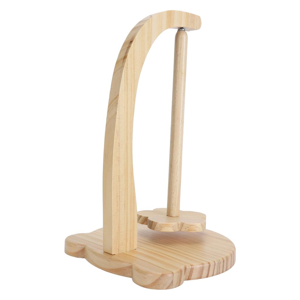 1 Set Yarn Holder Wooden Stable Bear Shaped Base Rotating Yarn Spinner for Crocheting Natural Color