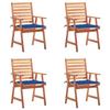 Exclusive House - Outdoor Dining Chairs Set of 4 and Cushions Solid Acacia