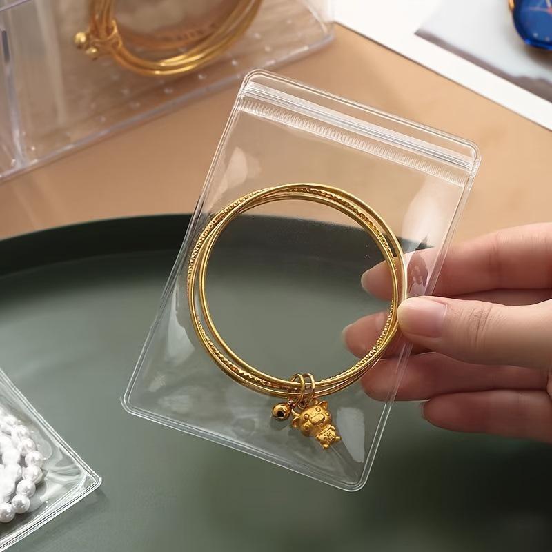 Portable Transparent Jewelry Storage Album, PVC Sealed, Anti-Oxidation Bag for Silver Necklaces & Earrings