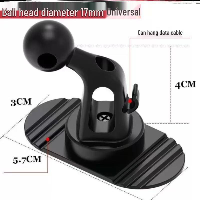 Universal Dashboard Car Phone Holder with 17mm Ball Head and Adhesive Base, Little Elephant Trunk Design.