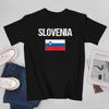 Mer Design Sloveniens flagga Slovenisk Unisex T-shirt T-shirts Enkelhals T-shirts Unisex Pojkkläder 100% Bomull