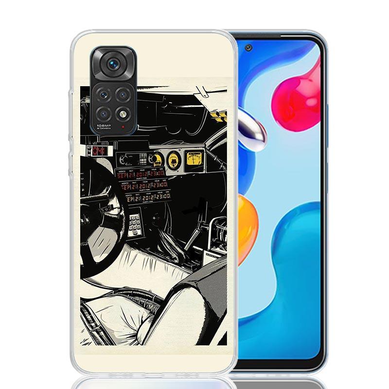 Back To The Future Time Machine Phone Case For Xiaomi Redmi Note 15 14 13 12S 12 Pro Plus 11S 11E 11 11T 10S 10 Art Soft Pattern