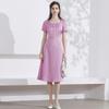 French Square Neck Pleated Dress