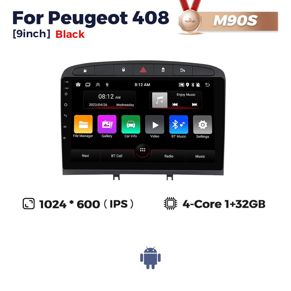 NaviFly 2 DIN Android Car Radio  For Peugeot 408 2012-2020 308 308SW 2007-2015 Wireless Carplay Multimedia Stereo Navigation GPS