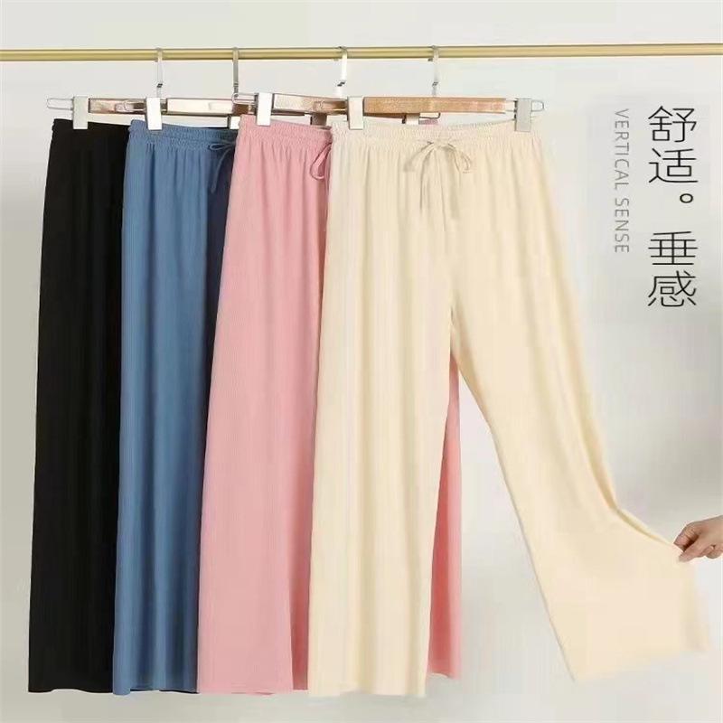 Palazzo Pants for Women Spring Summer Casual Lounge Pants High Waist Trousers Baggy Wide Leg Pants Women's Beach Vacation Flowy Pants