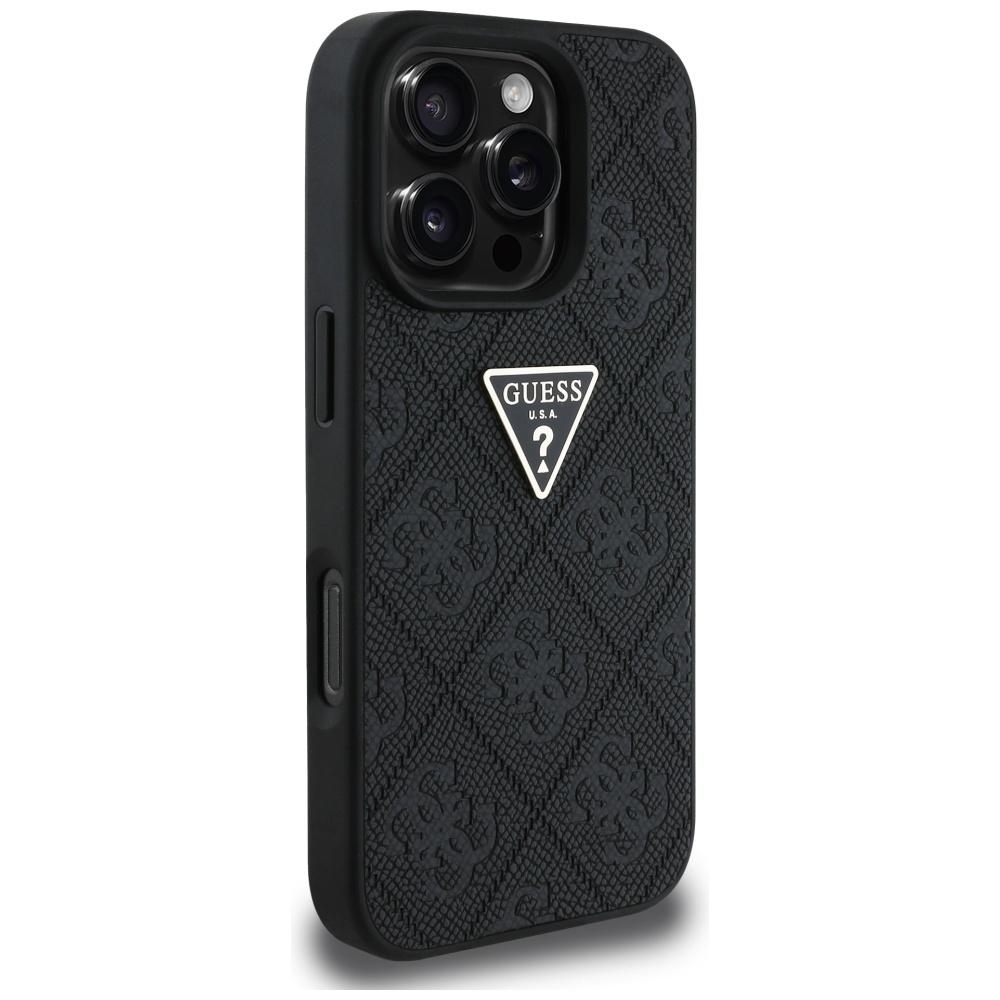 Etui Guess Hot Stamp 4G Pattern Triangle Metal Logo Do Iphone 16 Pro Czarny